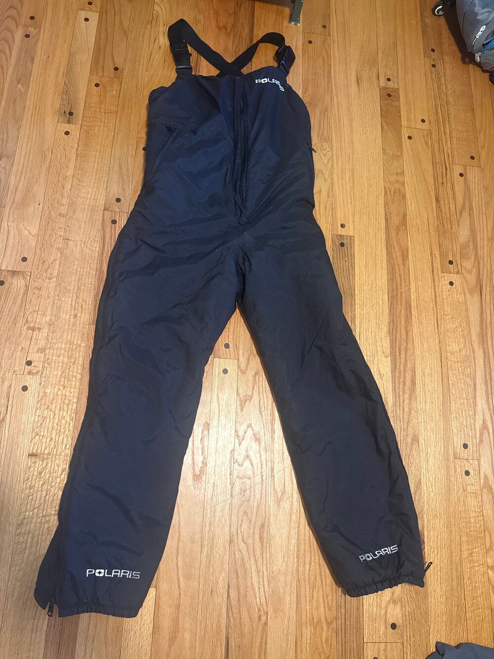 Vintage Polaris Snowmobile Bibs Women’s L Insulated Snow Pants USA Made Black